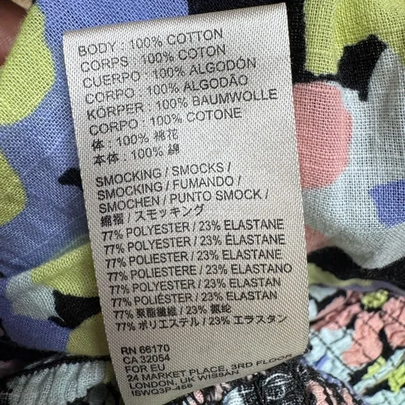 Free People Ariana Smocked Floral Puff Sleeve Smocked Top - Picture 14 of 14